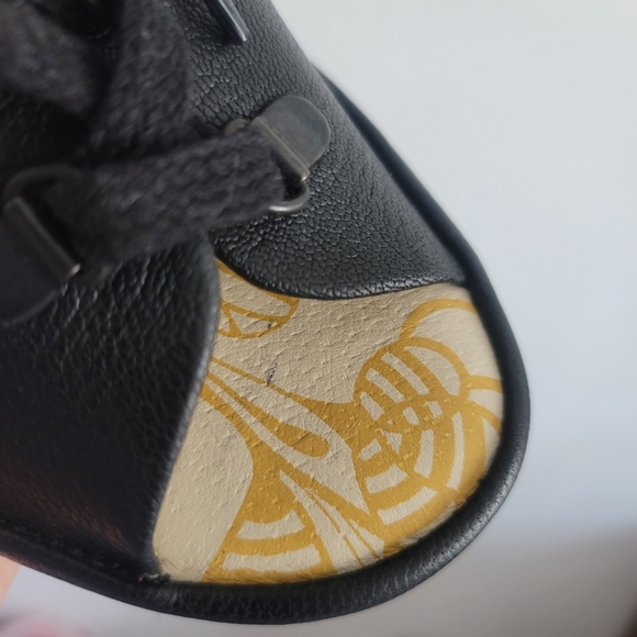 NEW Fly London Ylfa Black Leather Lace Up Wedge Sandals EU 39 US 8/8.5 - Picture 6 of 12